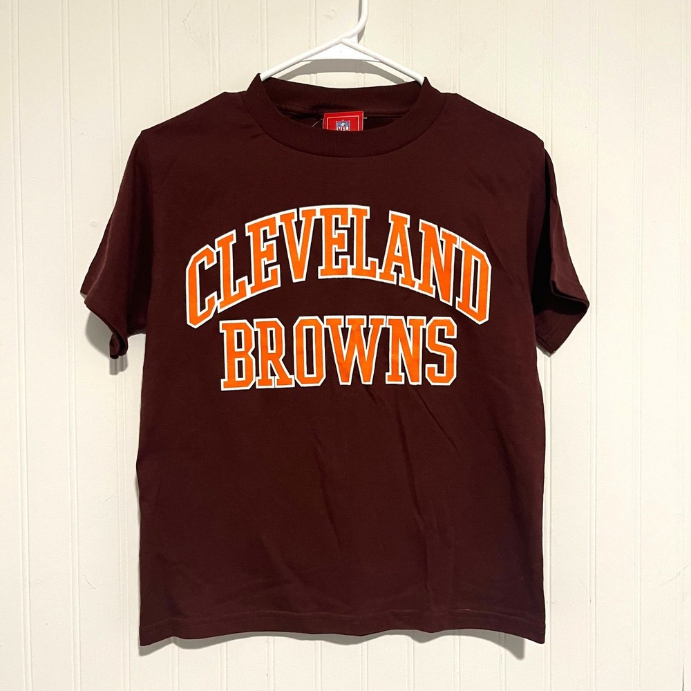 NFL Cleveland Browns T-Shirt Womens Small Brown Graphic Tee Cotton